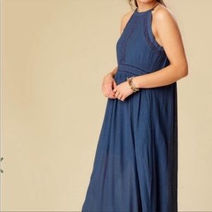 NWOT Altar’d State two slit navy dress